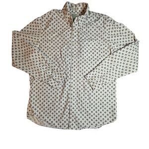 J. Crew Purple Men's L Floral Stretch Secret Wash Organic Cotton Button-Up Shirt